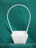 Giỏ mây nhựa trắng