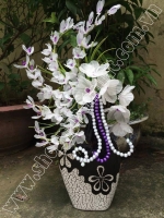 Hoa Pha Lê - Bình Nghệ Thuật Trắng - Mã: HPL 194