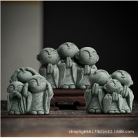 Tượng trang trí Nhật Bản Jizo bộ 3 tượng liền 