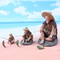 Tượng ông lão câu cá trung 7cm