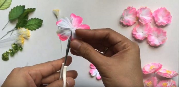 Cắt phần giữa cánh hoa