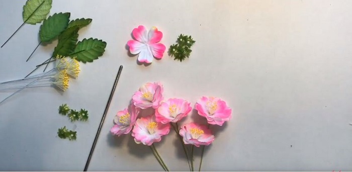 Nguyên liệu làm hoa đào 3D